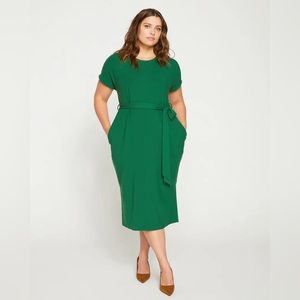 Belted Divine Jersey Dress in Irish Green